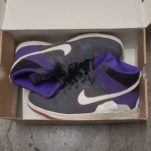 Great Condition Nike Dunk High Pure Purple Charcoal and Violet High-Top Sneakers